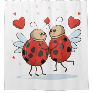 Ladybugs in Love Shower Curtain