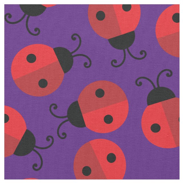 Ladybugs Kids Cute Bugs Baby Nursery Fabric (Close Up)