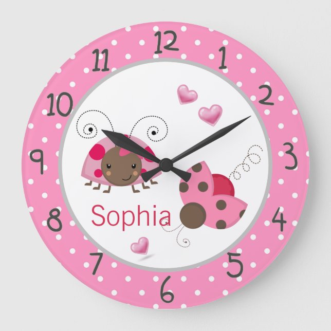 Ladybugs Large Clock (Front)