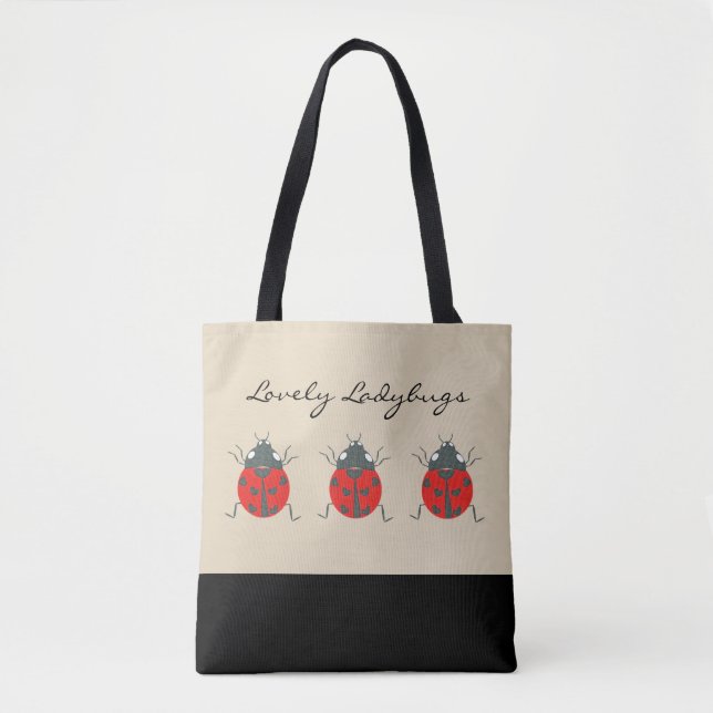 Ladybugs | Lovely Trio of Ladybugs Tote Bag (Front)