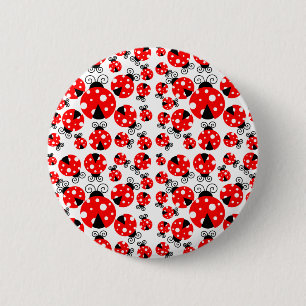 ladybugs lucky 6 cm round badge