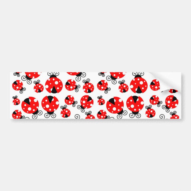 ladybugs lucky bumper sticker (Front)
