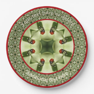 Ladybugs Nature Art Personalised Party Paper Plate