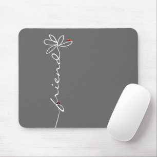 Ladybugs on Doddle Daisy On Grey Mouse Mat