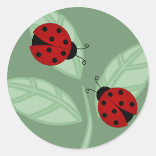 Ladybugs on Leaves Sticker