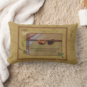 Ladybugs Perseverance Inspirational Lumbar Cushion