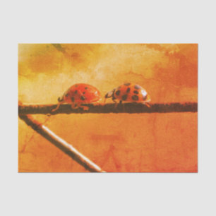 Ladybugs Play Follow The Leader Vintage Decoupage Tissue Paper