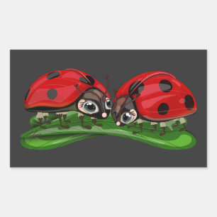 Ladybugs rectangular sticker