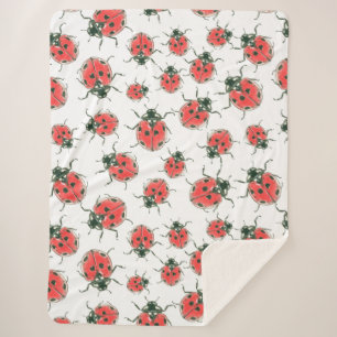 Ladybugs Sherpa Blanket