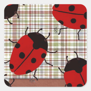LADYBUGS SQUARE STICKER