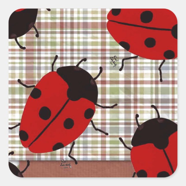 LADYBUGS SQUARE STICKER (Front)