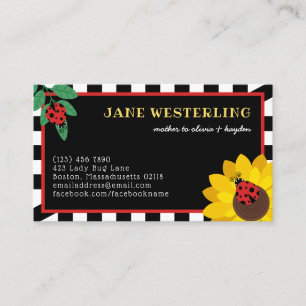 Ladybugs & Sunflower Mum Calling Card