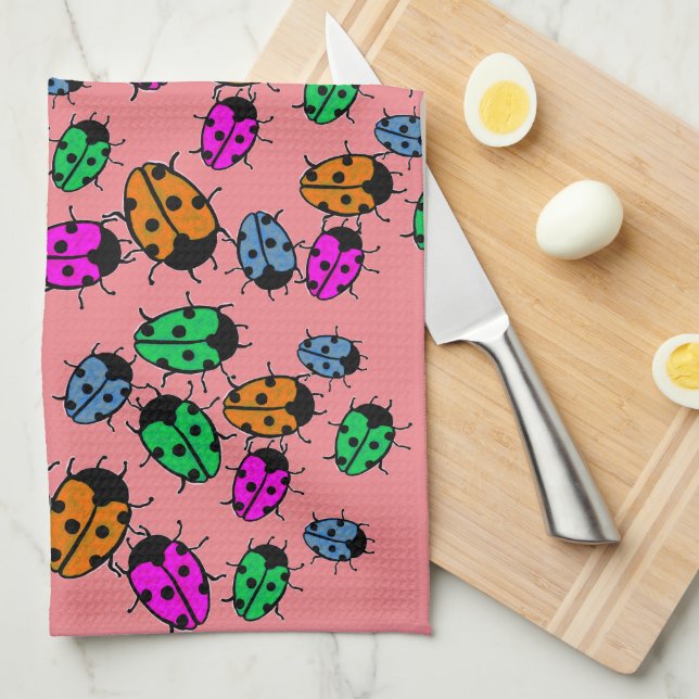 LADYBUGS TEA TOWEL (Quarter Fold)