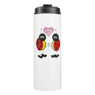 Ladybugs together holding hands in love thermal tumbler