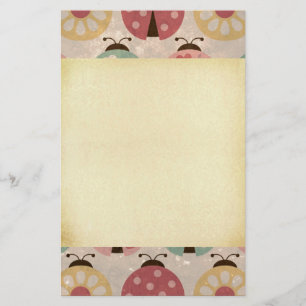 Ladybugs vintage girly  floral fun colourful chic stationery