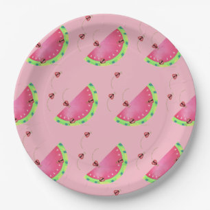 Ladybug's Watermelon paper plate