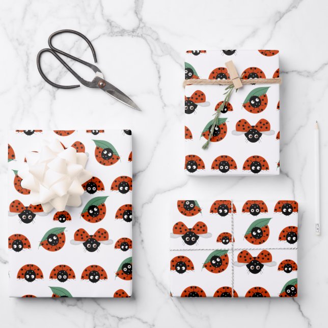 Ladybugs Wrapping Paper Sheets (Front)