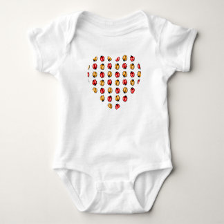 Ladybugs, yellow and red ones. baby bodysuit