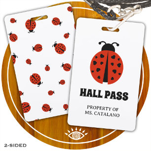 ladybugz Teacher Hall Ladybug Pass ID Badge
