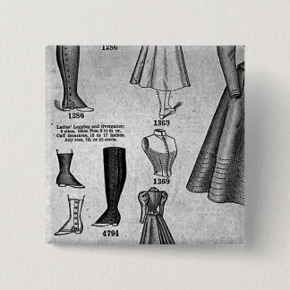 Lady's Bicycle Fashions1897 - Vintage 15 Cm Square Badge