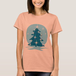 Lady's Blue Christmas Shirts Blue Tree T-Shirts