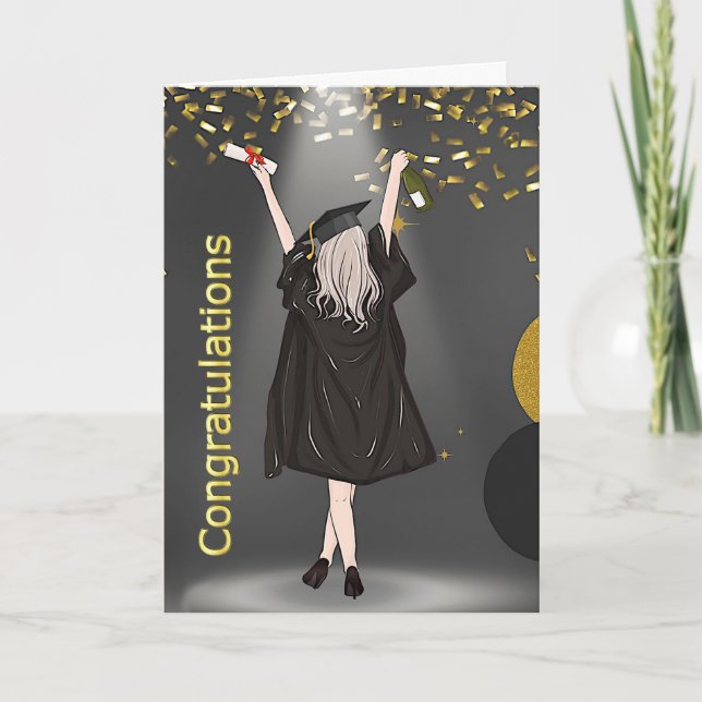 Ladys College Graduation  Card (Front)