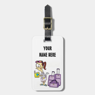 *LADY''S COMICAL* LUGGAGE TAG READY TO PERSONALIZE