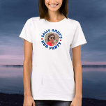 Lady's Hen Party Photo Circular Design T-Shirt<br><div class="desc">To celebrate a Hen Party. Designed for someone who is having a "Hen Party"! Lady's t-shirt with your photo, name choice, and party wording in a circular design. Hen Party t-shirt. Add the name of the person whose party it is, and also their photograph. Bachelorette Party t-shirt. Round design graphics....</div>
