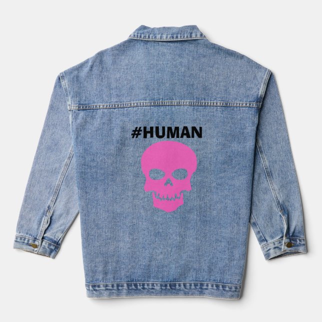 Lady's #HUMAN Long Sleeve Denim Jacket (Back)