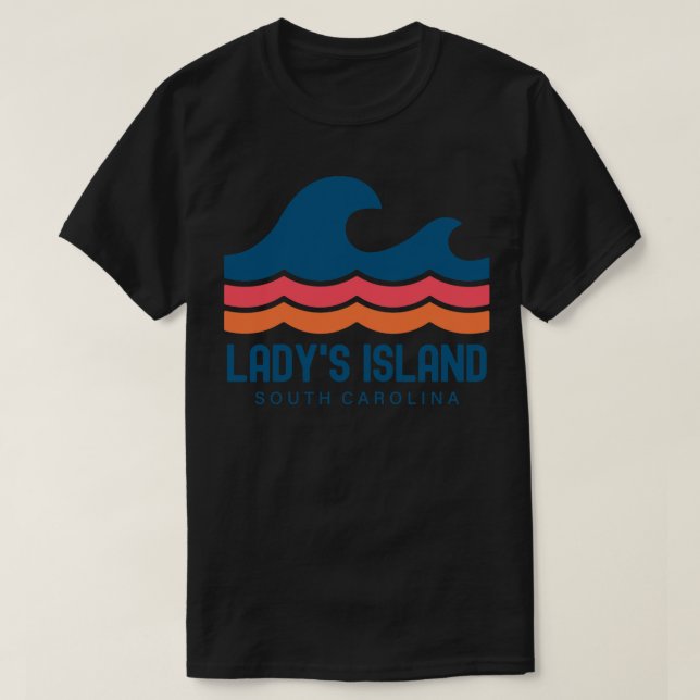 Ladys Island South olina Vintage Wave T-Shirt (Design Front)