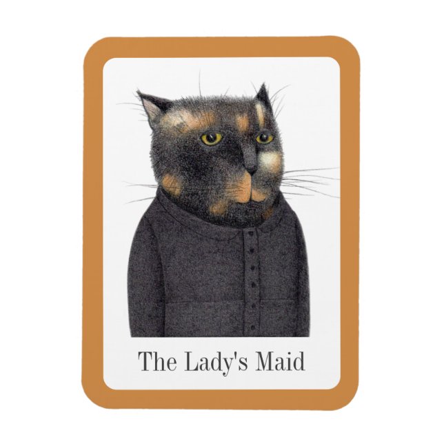 LADY'S MAID CAT 3x4 Flexible Magnet + Text (Vertical)