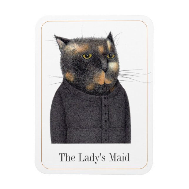 LADY'S MAID CAT 3x4 Flexible Magnet + Text II (Vertical)
