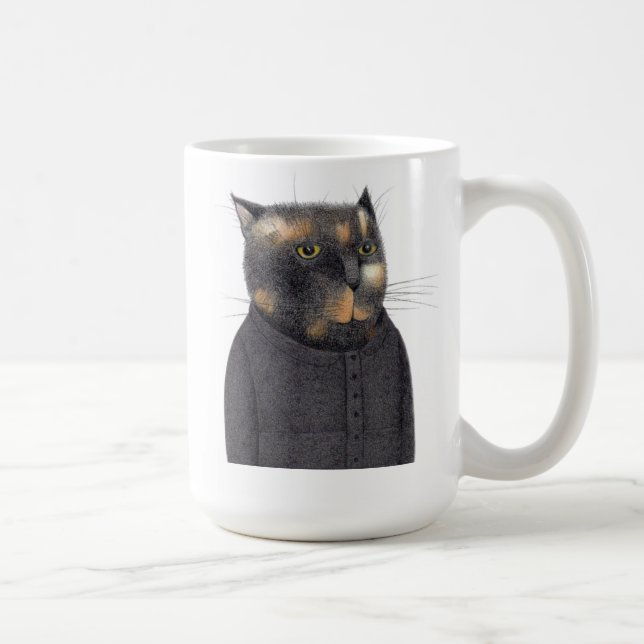 LADY'S MAID CAT Tall White Mug  (Right)