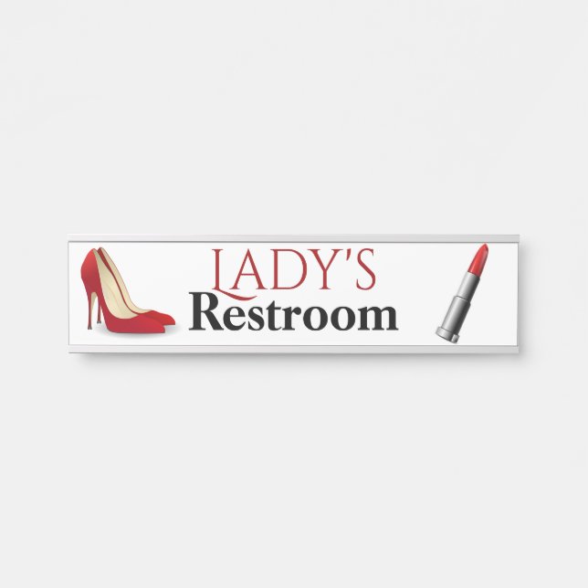 Ladys Restroom Door Name Plate (Front)