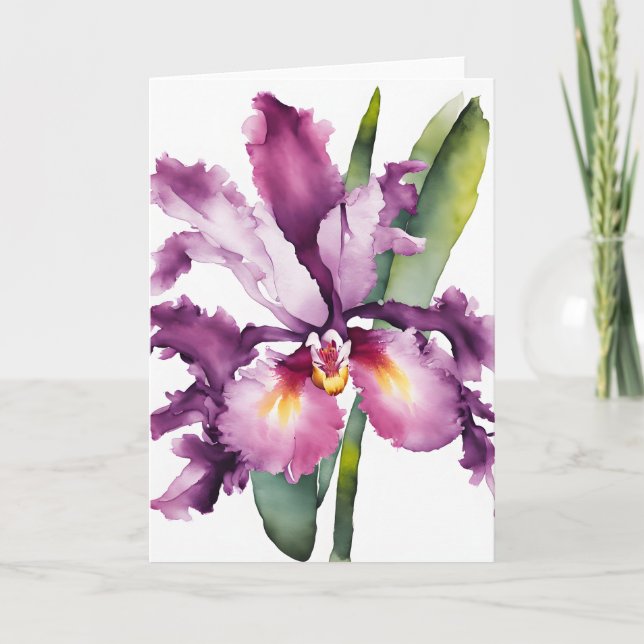Laelia - Watercolor flowers Card (Front)