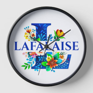 LAFALAISE 10" Black Wooden Frame. Clock #290625