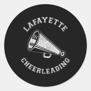 Lafayette Cheer Distressed Retro 90's Cheerleader Classic Round Sticker