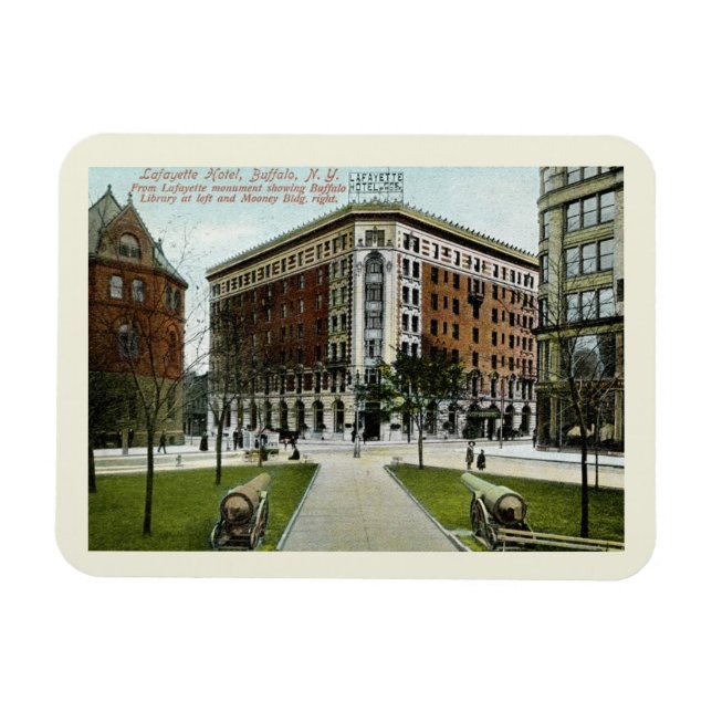Lafayette Hotel, Buffalo, NY 1909 Vintage Style Magnet (Horizontal)