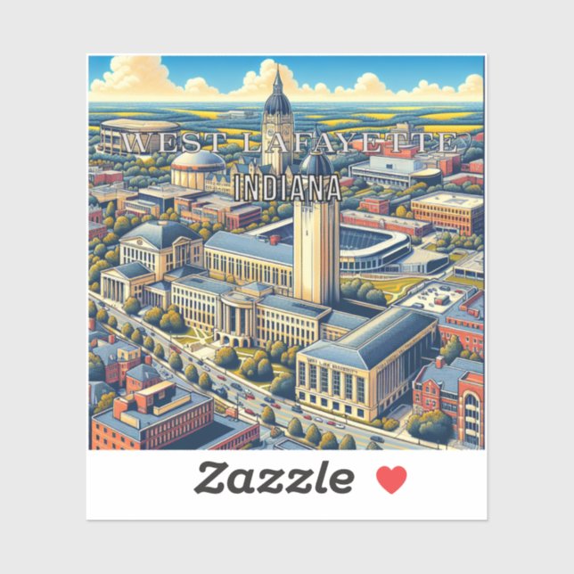 Lafayette Indiana 3 Inch Vinyl Sticker (Sheet)