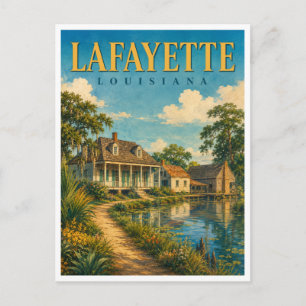 Lafayette Louisiana Vermilionville GeoSaga Postcard