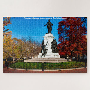 Lafayette Park Washington DC. Christmas Greetings Jigsaw Puzzle
