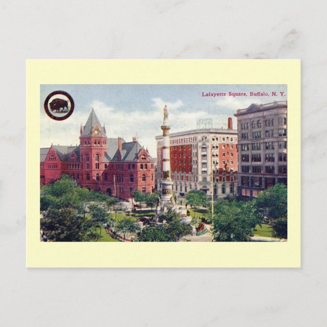 Lafayette Square, Buffalo Vintage Postcard (Front)