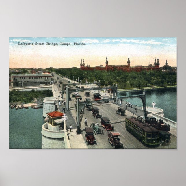 Lafayette St. Bridge, Tampa, Florida Vintage Poster (Front)