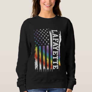 Lafayette United States Distressed Rainbow w US Fl Sweatshirt