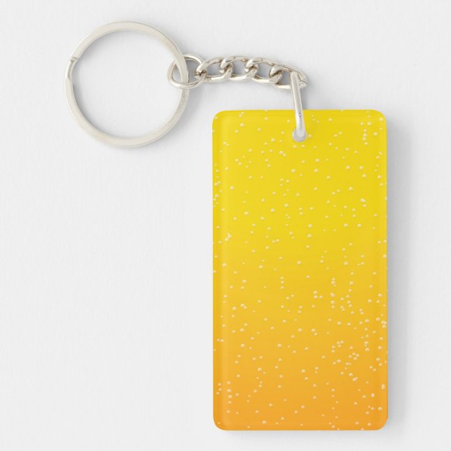 Lager Beer with Tiny Bubbles Background Art Key Ring (Front)