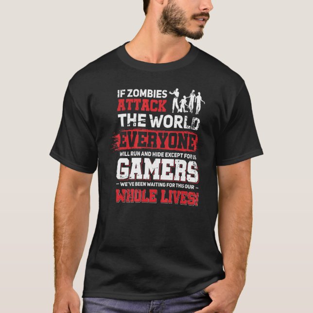 Lagging Console Gamer Design Video Game Player T-Shirt (Front)