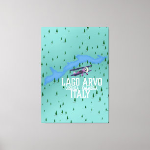 lago arvo Italy travel map Canvas Print