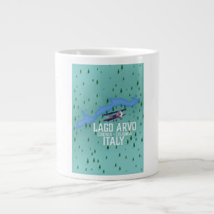 lago arvo Italy travel map Large Coffee Mug