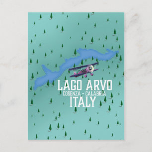 lago arvo Italy travel map Postcard