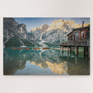 Lago di Braies in the Dolomites in Italy Jigsaw Puzzle